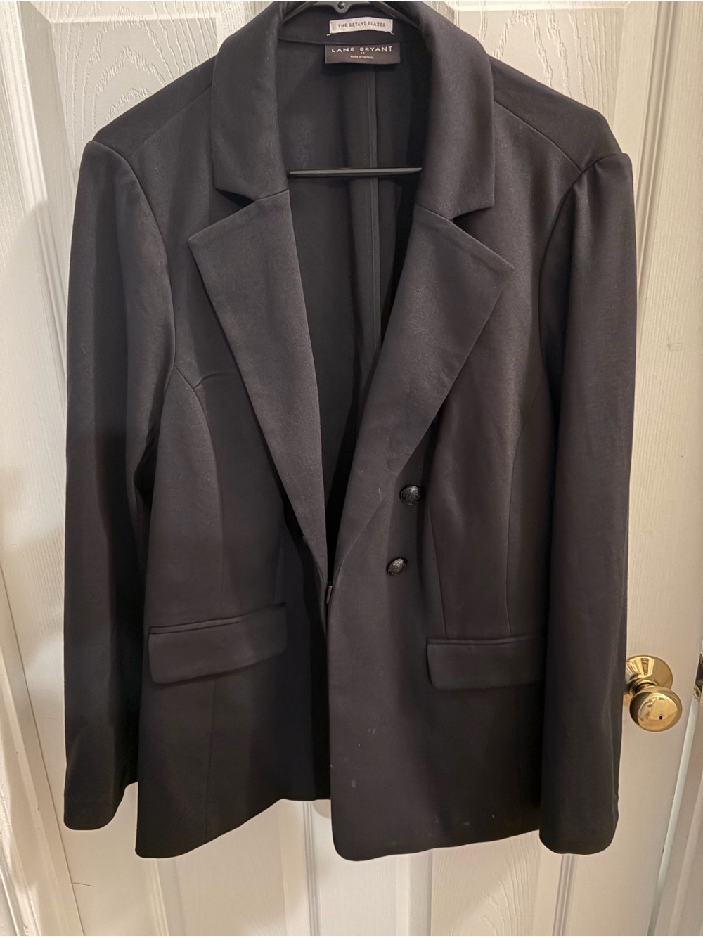 Lane Bryant Black Double-Breasted Tailored Blazer